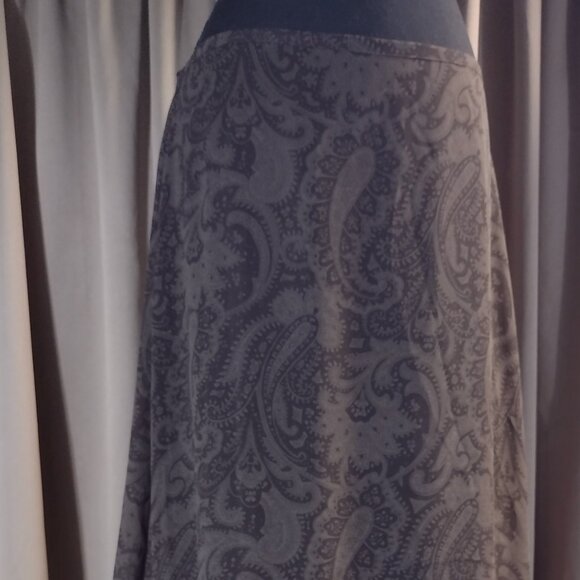 Chocolate Brown Paisley Pattern Maxi Skirt – Size 13/14 - Picture 1 of 9